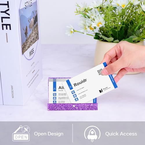 Rouidr 3 Pack Business Card Holder for Desk, Color - color: Color 3pcs