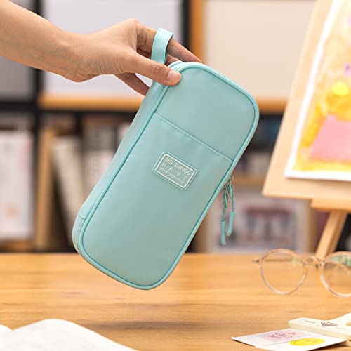 CICIMELON Durable Pencil Case Big Storage Pen Pouch Bag for School Supplies Office College Teen Adults, Light Blue - color: Light Blue