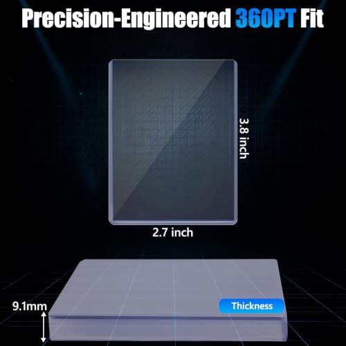 DEDC 50 Top Loader Thick Card Load Holder Storage for Trading Cards Sports Sleeves Hard Plastic 360 Point Protective Toploaders 3"x4" Rigid Memorabilia Collectibles - size: 360pt