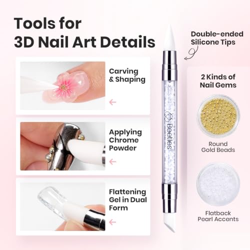 Beetles 3D Gel Nail Art Clear & White, 2 Pcs 3D Sculpting Gel for Nail Art - color: G-Multicolor-2
