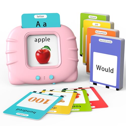 Lapare Audible Flash Cards Toys for Toddlers 2 3 4 5 6, Learn ABC Letters, Numbers 0-100,Phrases,Objects, Adjectives, and More Dolch Sight Words, 280 Cards with 560 Words/Phrases (Pink) - color: Pink, size: 560 Sight Words English (numbers 0-100)