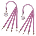 FINGERINSPIRE 2 PCS Velvet Ribbons Bible Bookmarks 14.45" Old Rose Color