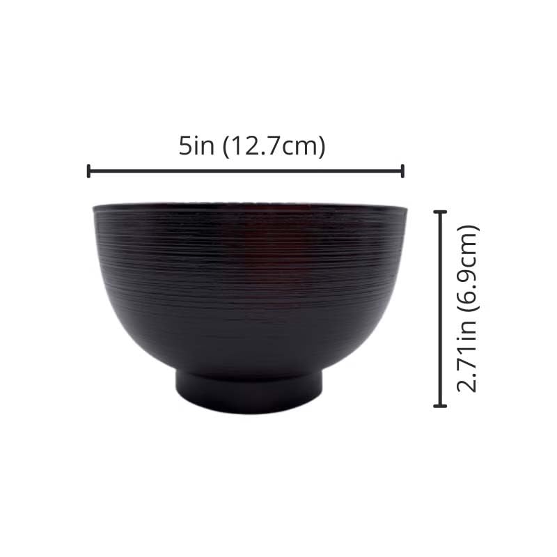 JapanBargain Japanese Soup Bowls, 4-Pack – Traditional Black Rice & Miso Bowls, Microwave & Dishwasher Safe, Made in Japan - color: Black