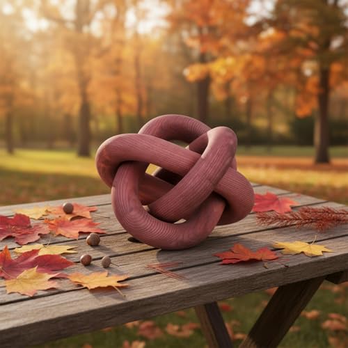 Yalikop 3 Link Wood Knot Decor Rustic Table Shelf Accents, Reddish-Brown - color: Reddish-brown