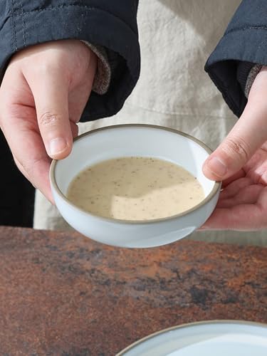 famiware Ceramic Soy Sauce Dish, 3oz Dipping Bowls Set of 6, Snowy White - color: Snowy White, style: Nature