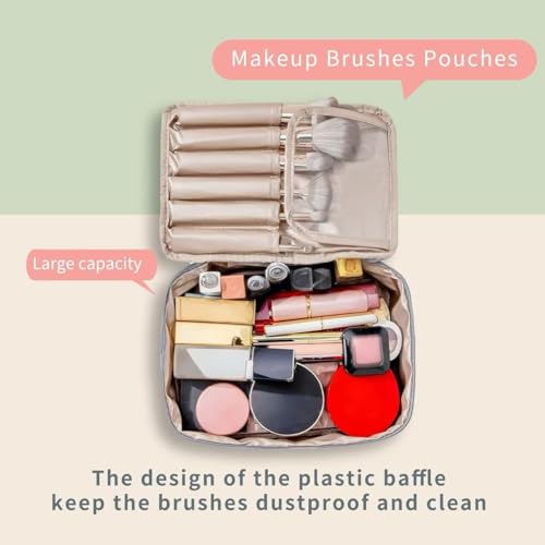 Queboom Travel Makeup Bag Cosmetic Bag Toiletry Bag for Women & Men, Grey - color: Grey-1pcs