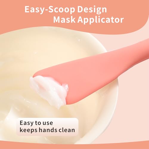 Silicone Face Scrubber, 2 in 1 Face Mask Brush, Pore Brush, Blackhead Remover, Facial Cleansing Brushes, Face Mask Applicator for Mud, Clay(Green+Orange) - color: Green+orange