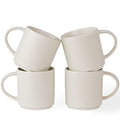 famiware Coffee Mug Set of 4, Star 12 oz Ceramic Mugs Cups Set with Handle - color: Star-Matte White, size: 4 Count (Pack of 1)