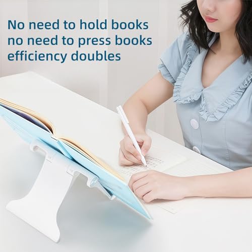 Mini Book Stand Portable, for Travel/Kitchen/Desk, White - color: White