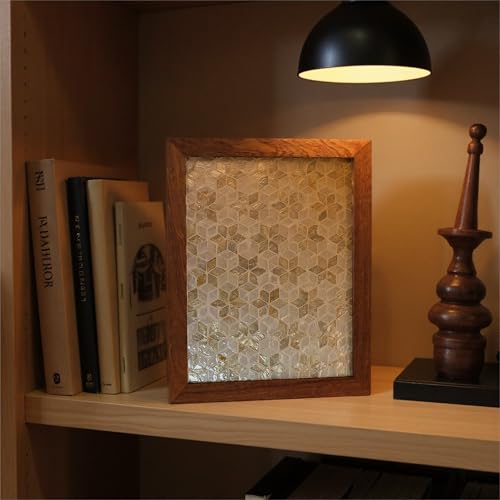 42x32CM White Rectangle Mother of Pearl Inlay Serving Tray with Wood Border - color: White Floral