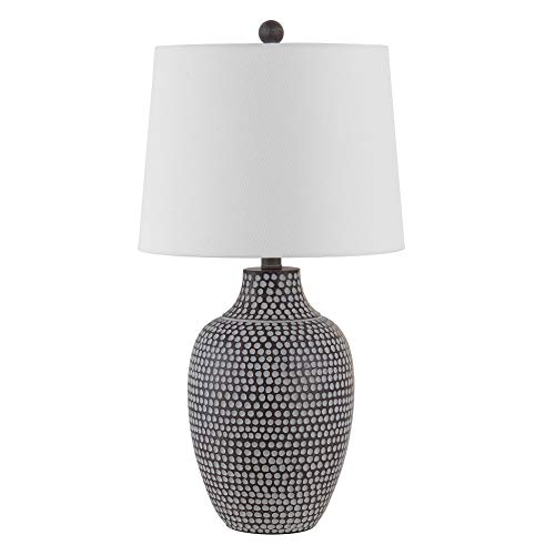SAFAVIEH Lighting Collection Resler Modern Brown Dot 25-inch Bedroom Living Room Home Office Desk Nightstand Table Lamp (LED Bulb Included)