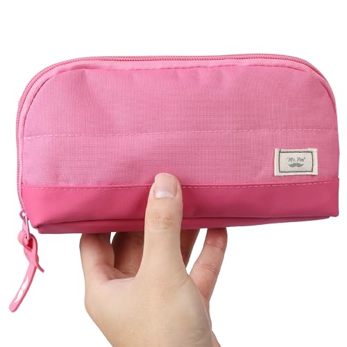 Mr. Pen- Wide-Opening Pencil Case, Triangle Design - color: Pink