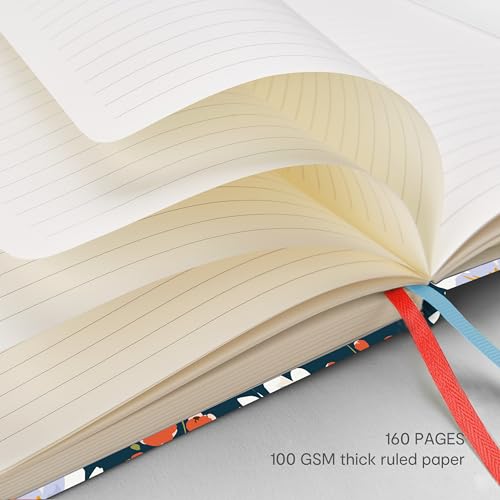 &And Per Se Lined Hardcover Notebook – A5 5.7"x8" College Ruled, 160 Pages, 100gsm Thick Paper – Aesthetic Journal for Women, Gift-Ready Planner, Everyday Writing Notebook (Garden Flowers) - color: g.Garden Flowers, style: Lined with Pattern