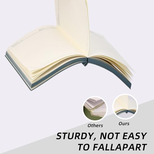 BOBO RABBIT Softcover Lined Notebook 348 Pages Vegan Leather Thick Journal - color: Light Blue