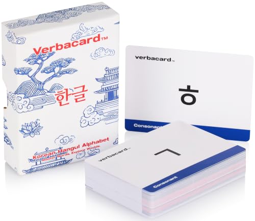 Hangul Flashcards – Learn to Read Korean Hangul Fast | Alphabet Study Deck with Pronunciation & Examples | Korean Alphabet for Beginners & Students
