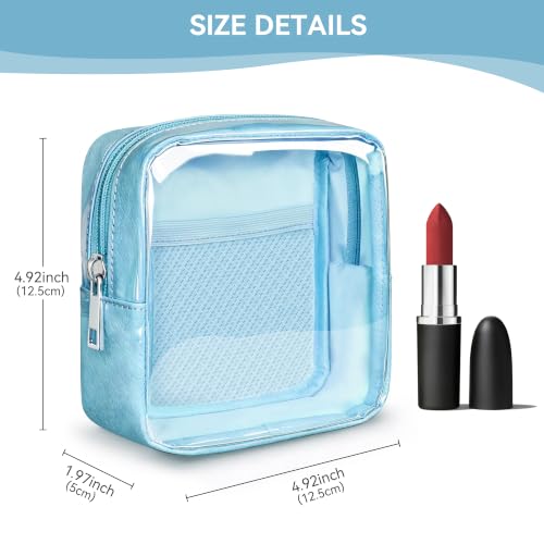 WLLWOO Clear Makeup Bag Mini Cosmetic Pouch Travel Toiletry Organizer - color: 1pcs-Mini-Sky Blue