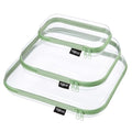 YQBRAO 3-Piece Clear Hard Shell Zipper Case Set, 1L 1M 1S, Green - color: Green, size: LMS