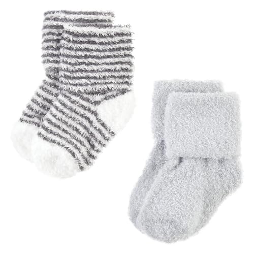 Hudson Baby Baby 8-pack Cotton Rich Newborn and Terry Socks - color: Gray Stripe 8 Pack, size: 6-12 Months