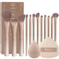 DUcare 14pcs Makeup Brushes Set,12Pcs Makeup Brush set with 2pcs Makeup Sponges Foundation Blending Face Powder Blush Eye Shadows Brushes - color: 12pcs