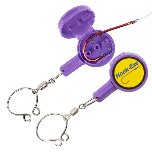 HOOK-EZE Fishing Knot Tying Tool | Protect from Fish Hooks | Tie Fishing Knots Easily | Cool Gadgets for Fishermen | Ice Fly Fishing | Fishing Accessories for Beginner Anglers | Nail Knot Tool - color: Purple, style: Standard