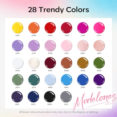 modelones Gel Nail Polish Set Glitter Nude 32PCS 28Colors Red Green Purple - color: A1-Color Story