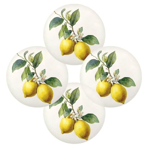 Lemon Yellow Round Placemats Washable ‌Heat Resistant‌ ‌Non-Slip Place Mats Table Place Mat for Kitchen Dining - color: Lemon Yellow, size: 15.4x15.4inx1