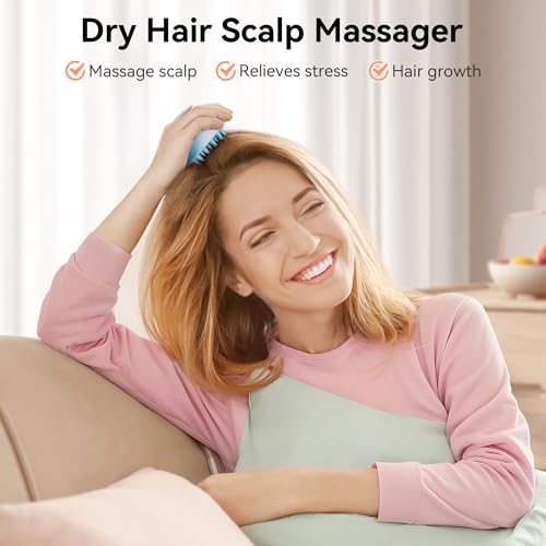 HEETA Scalp Massager Hair Growth Scrubber for Dandruff Removal Hair Care - color: Gradient Blue