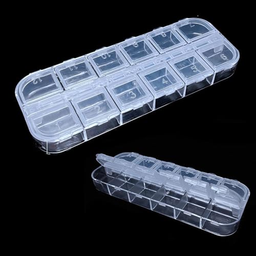 1pcs Adjustable 1-24 Grids Compartment Jewelry Box Transparent Plastic Storage Boxes Container Earring Organizer Case (Style8) - color: Style8