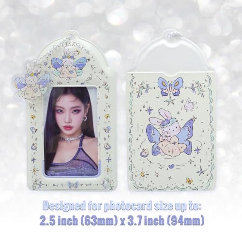 2 Pack K-pop Photocard Holder Keychain, Photo Card Holder with Cute Bunny - style: Bunny