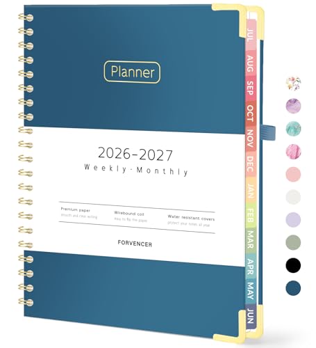 Forvencer Academic Planner 2026-2027, Calendar Jul 2026-Jun 2027, 8.5"x11" - color: Navy Blue, size: 8.5"x11" (Jul 2026 - Jun 2027)