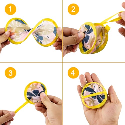 4 Styles Floral Round Foldable Hand Fan Japanese Foldable Fan Style Handheld Foldable Compact Cooling Fans,Round Folding Fan for Outdoor Games,Xmas Decoration,Festival,Party Favors,Travel,Events - color: 4Pcs Floral