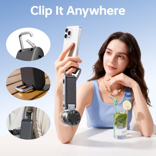MUXNW Handheld Turbo Fan, 4000mAh Power Bank Portable Fan - color: Black
