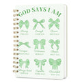 Lined Spiral Journal Notebook for Work A5, 160 Pages, Green Bow - color: Bow Green