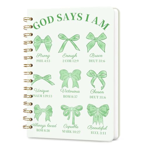 Lined Spiral Journal Notebook for Work A5, 160 Pages, Green Bow - color: Bow Green