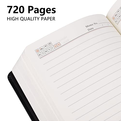 SAYEEC Thick Lined Journal Notebook 720 Pages Leather Journals for Writing B6 Soft Cover College Ruled Notebook 360 Sheets Lined Paper Memo Book Personal Daily Diary Gift for Men Work Note Taking - color: Black B6
