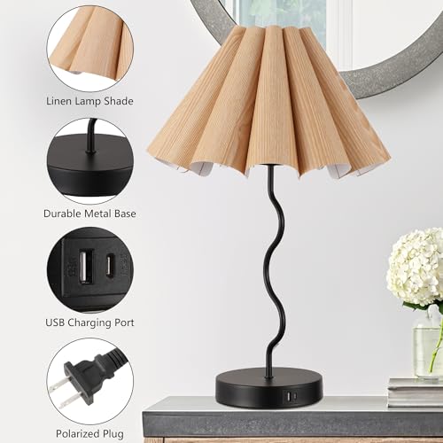 EOEYYOYB Table Lamps for Bedroom Modern Single Table Lamp for Night Stands Beside Lamps Living Room End Table Lamp (Burlywood) - color: Burlywood