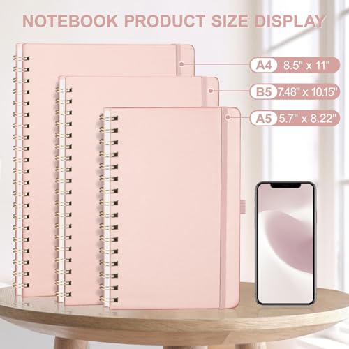 AHGXG Dotted Journal, 110 Pages, A4 (8.5" x 11") - color: Rose Gold, style: A4-Dotted