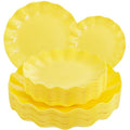LIYH 24Pcs Yellow Plastic Plates Reusable, Dinner And Salad Set For Parties - color: Yellow, size: 24(12 Guests)