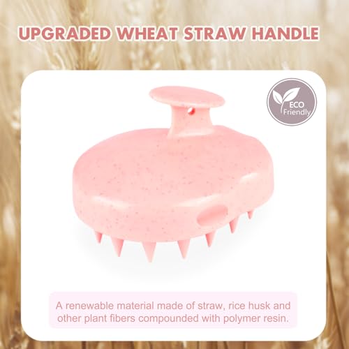 FREATECH Scalp Massager Hair Growth, Scalp Scrubber Shampoo Brush with Soft Silicone Bristles for Dandruff Removal and Hair Care, Wet & Dry Hair Massager Scalp Exfoliator, Chalk Pink - color: Chalk Pink