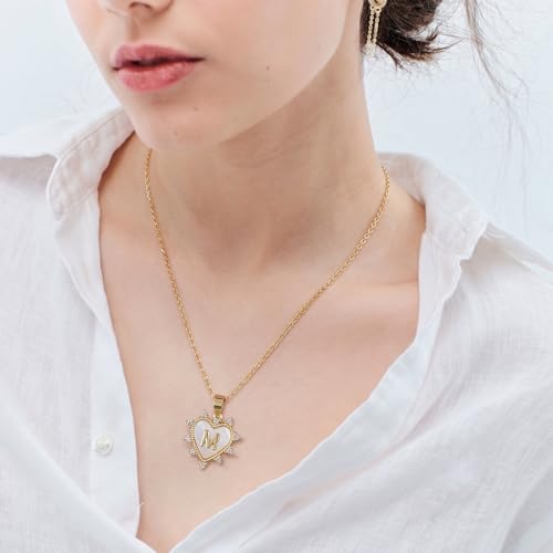 KissYan Layered Initial Cross Necklace for Women