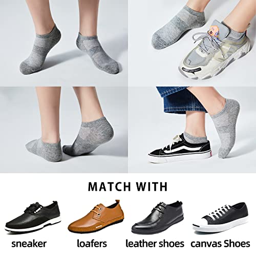 ATBITER 12 Pairs Ankle Socks Womens/Men Thin Low Cut No Show Athletic Socks - color: 12 Pairs Grey, size: Small