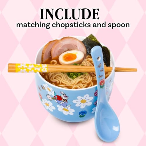 Silver Buffalo Disney Alice in Wonderland, Ramen Bowl with Chopsticks, 20oz - color: Alice in Wonderland Spoon, size: 20 Ounces (With Spoon)