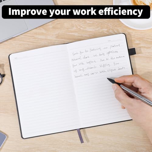 Thboxes 80 Sheets Lined Journal Notebook, Hardcover Notepad for Work, Black - color: Black