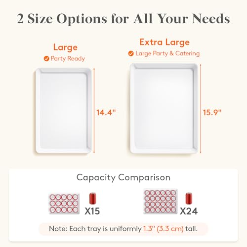 Lifewit 4-Pack 16" x 12" Extra Large Plastic Food Serving Trays for Party - size: Extra Large(16"x12")