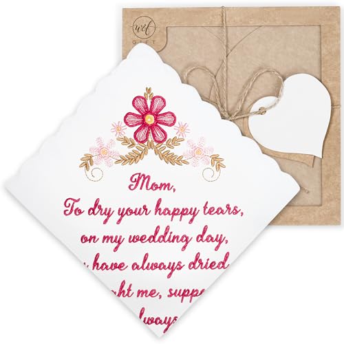 Mother of the Groom Gift Wedding Handkerchief Something Blue - color: Mom X 1 (Red)