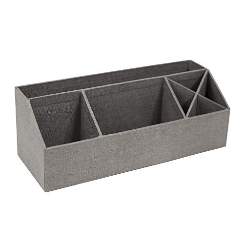 Bigso Elisa Desktop Organizer - Durable Office Desk Organizer with 7 Compartments for Office Supplies and Accessories - 13.1 in x 4.9 in x 4.9 in - Canvas Gray - color: Canvas Gray