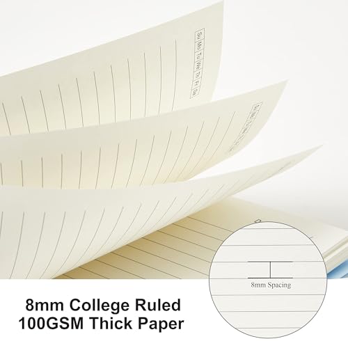 3 Pack Small Spiral Notebook Wide Ruled A6 Pocket Size 4.3"x5.7" - size: A6 (4.3"x5.8"), style: Wide Ruled