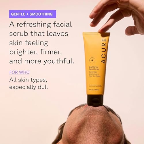 Acure Brightening Facial Scrub - Exfoliating Face Wash - 4 fl oz (2 Pack) - size: 4 Fl Oz (Pack of 2)