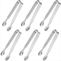 6PCS Ice Tongs Mini Sugar Tongs, Stainless Steel Tiny Kitchen Tongs - size: 6 pieces, Silver