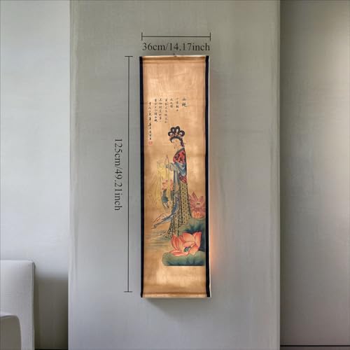 Wall Art Poster Prints Painting Paper Scroll Decor Chinese Beauty Lady - color: A1